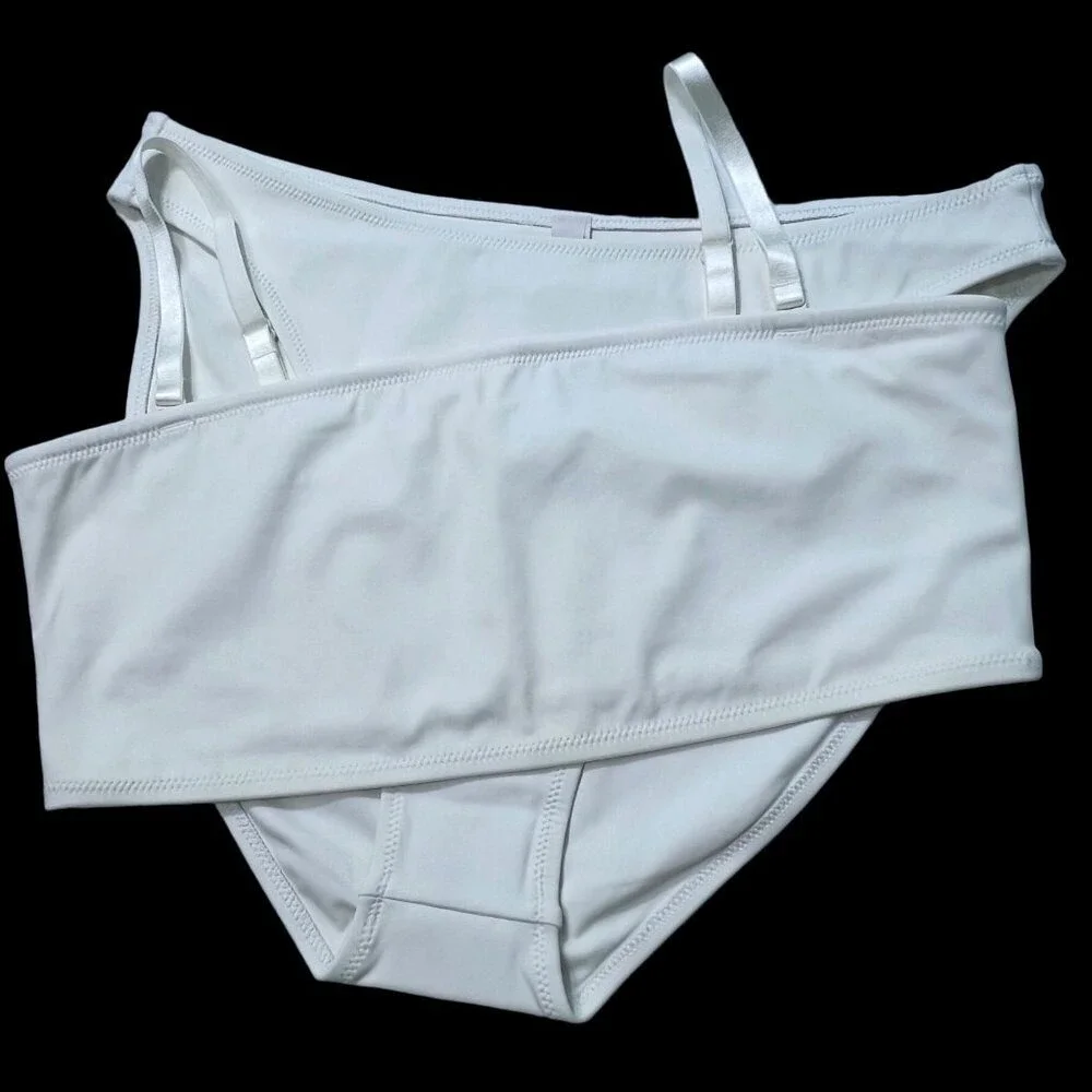 SKIMS Shaping Swim Bandeau +‎ Dipped Bikini Bottom Set Marble 2X